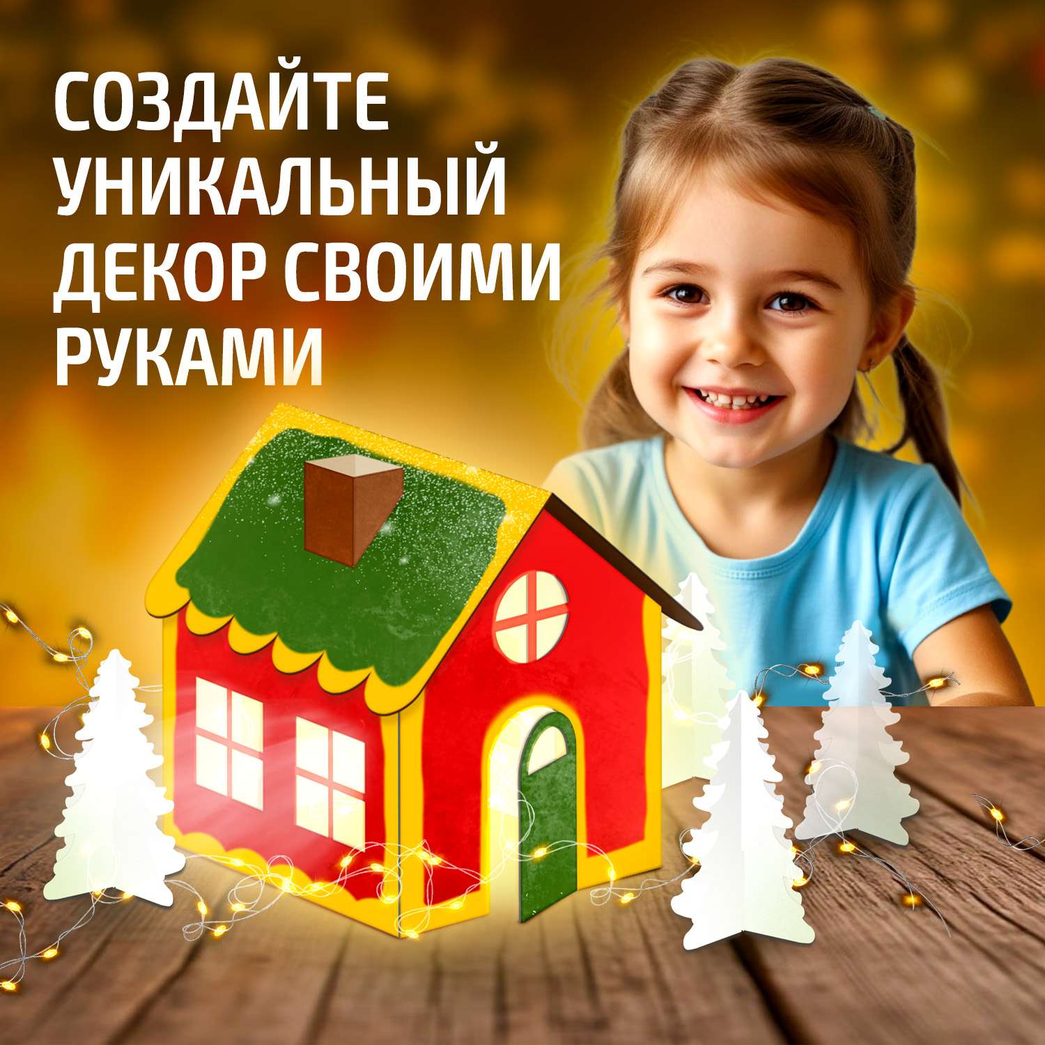 Набор для творчества Десятое королевство Декор Рождественский домик роспись красками - фото 8