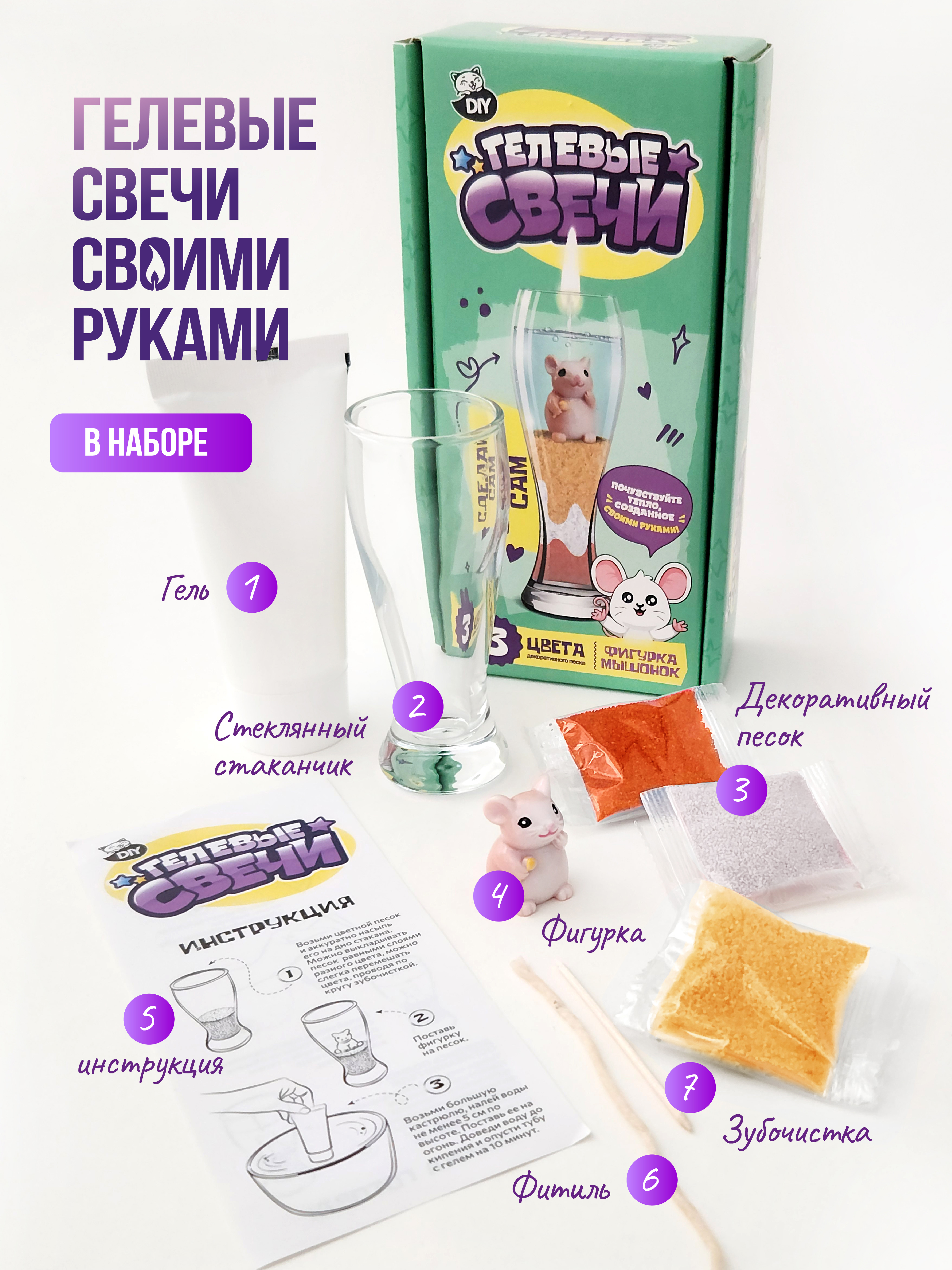 Творческий набор опытов сделай сам Гелевые свечи для детей - фото 2