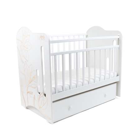 Детская кроватка Sweet Baby прямоугольная, поперечный маятник (белый)