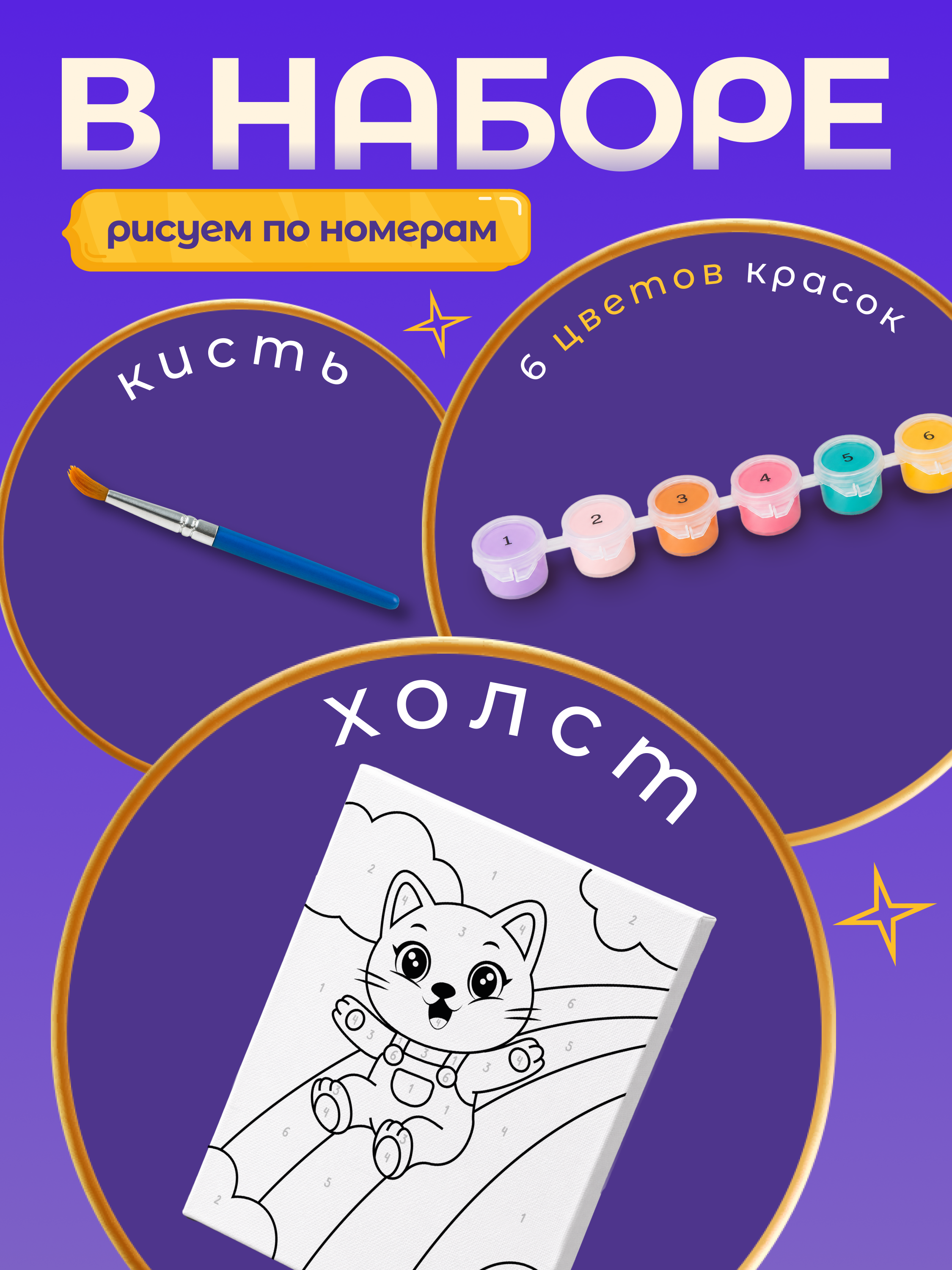 Картина по номерам Magic Stories Котёнок на радуге - фото 2