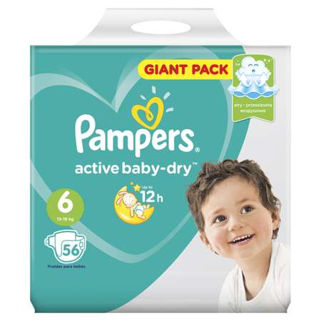 Подгузники Pampers Active Baby-Dry 6 (13-18 кг) 56 шт.