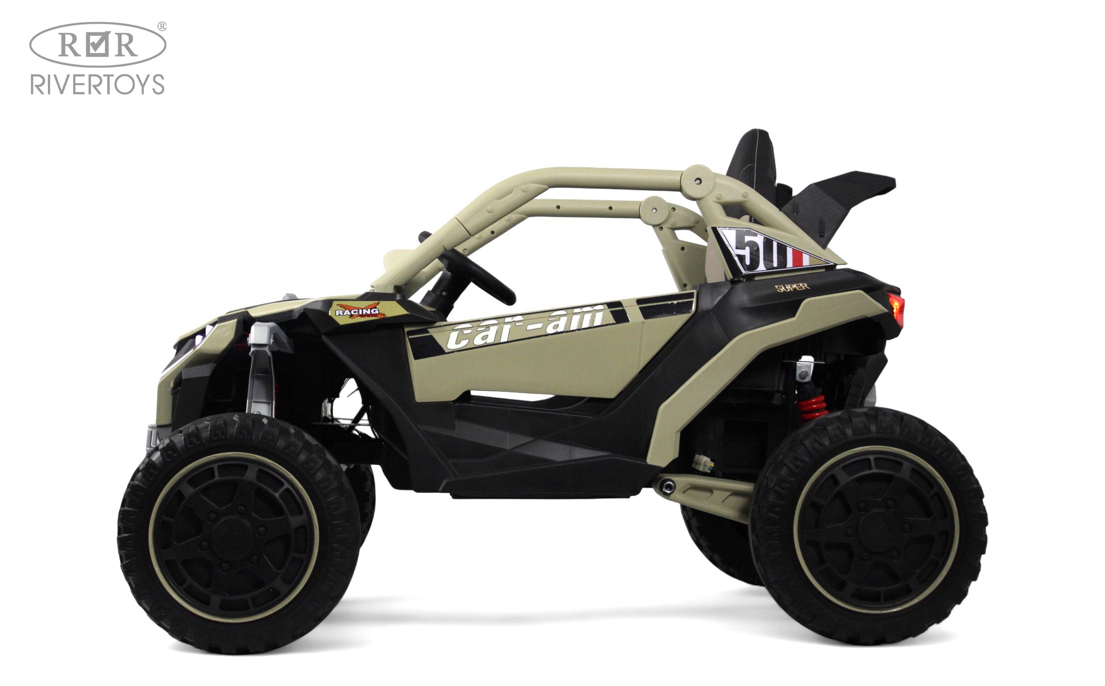 Электромобиль RIVERTOYS Z707ZZ-BEIGE С пультом ДУ - фото 4
