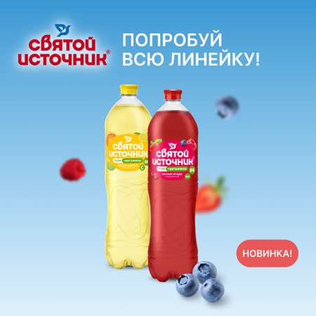 Напиток безалкогольный Святой Источник Вода + Сок со вкусом цитрусов газированный 1.50л ПЭТ