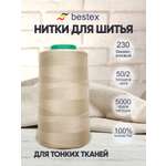Нитки Bestex 50/2 5000 ярд 1 шт 230 светлый бежевый пепел