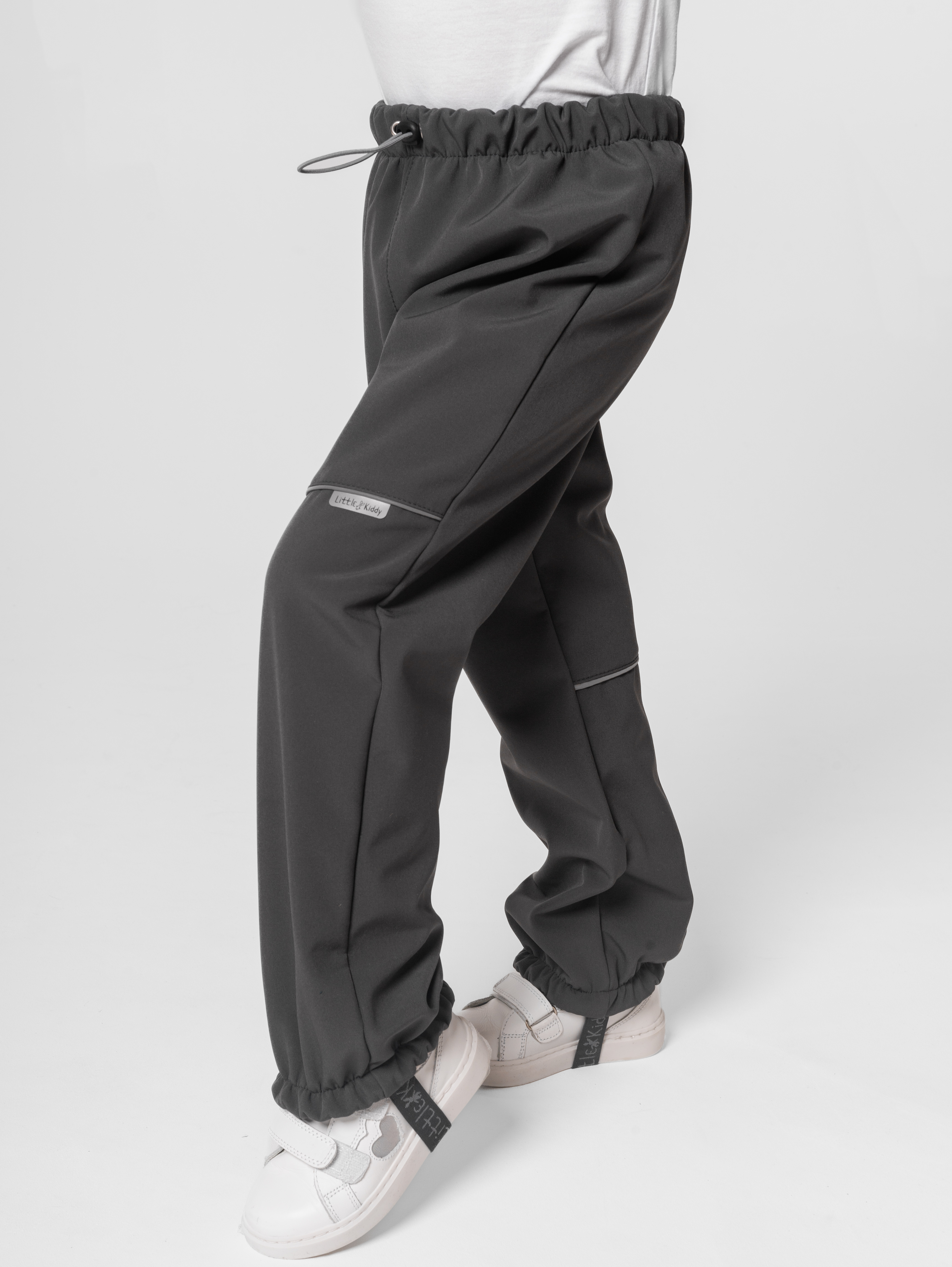 Брюки утепленные LittleKiddy softshell_bruki_темносерый - фото 1