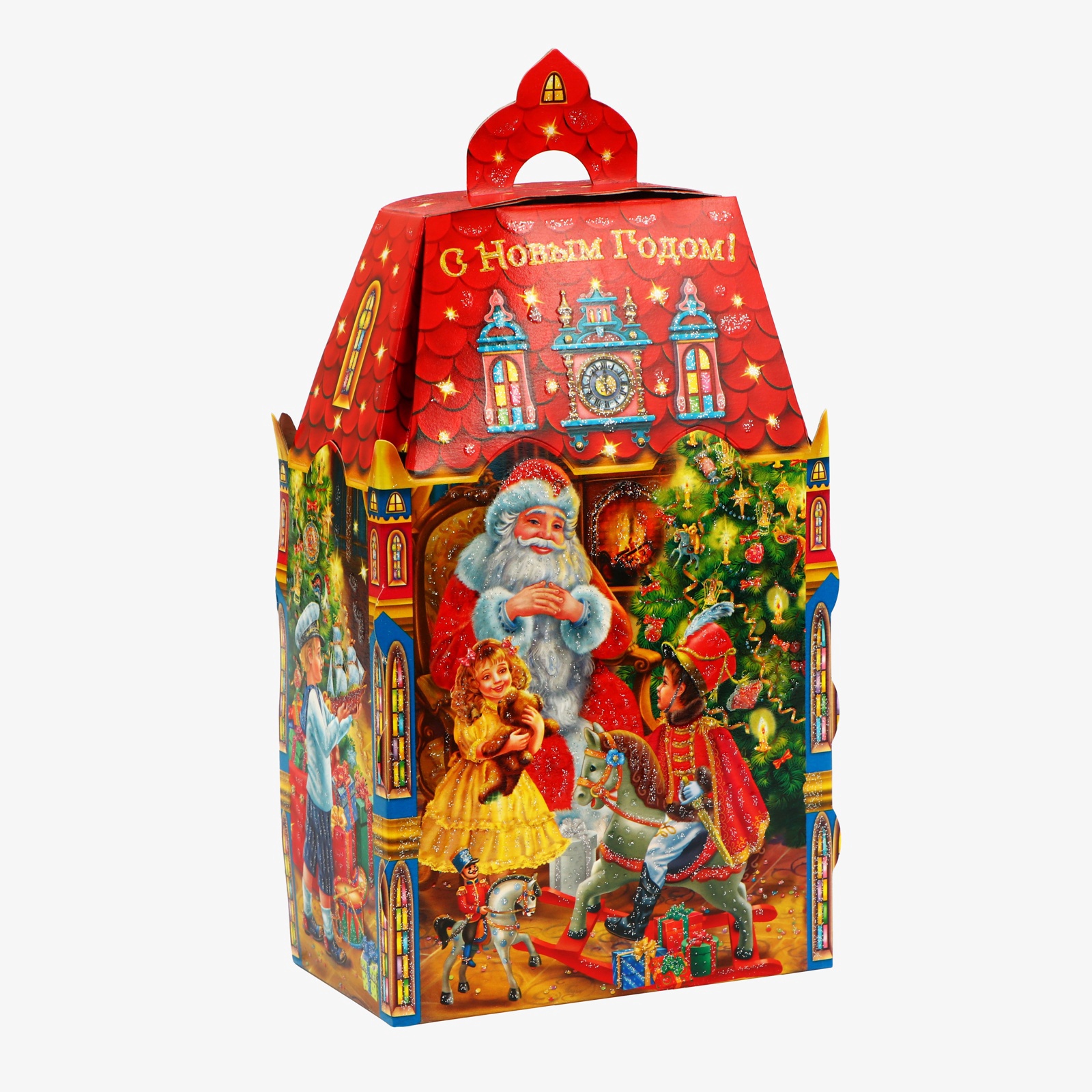 Подарочная коробка новогодняя Sima-Land Замок малый "Сияние праздника", 14,6 х 8,2 х 32 см - фото 3