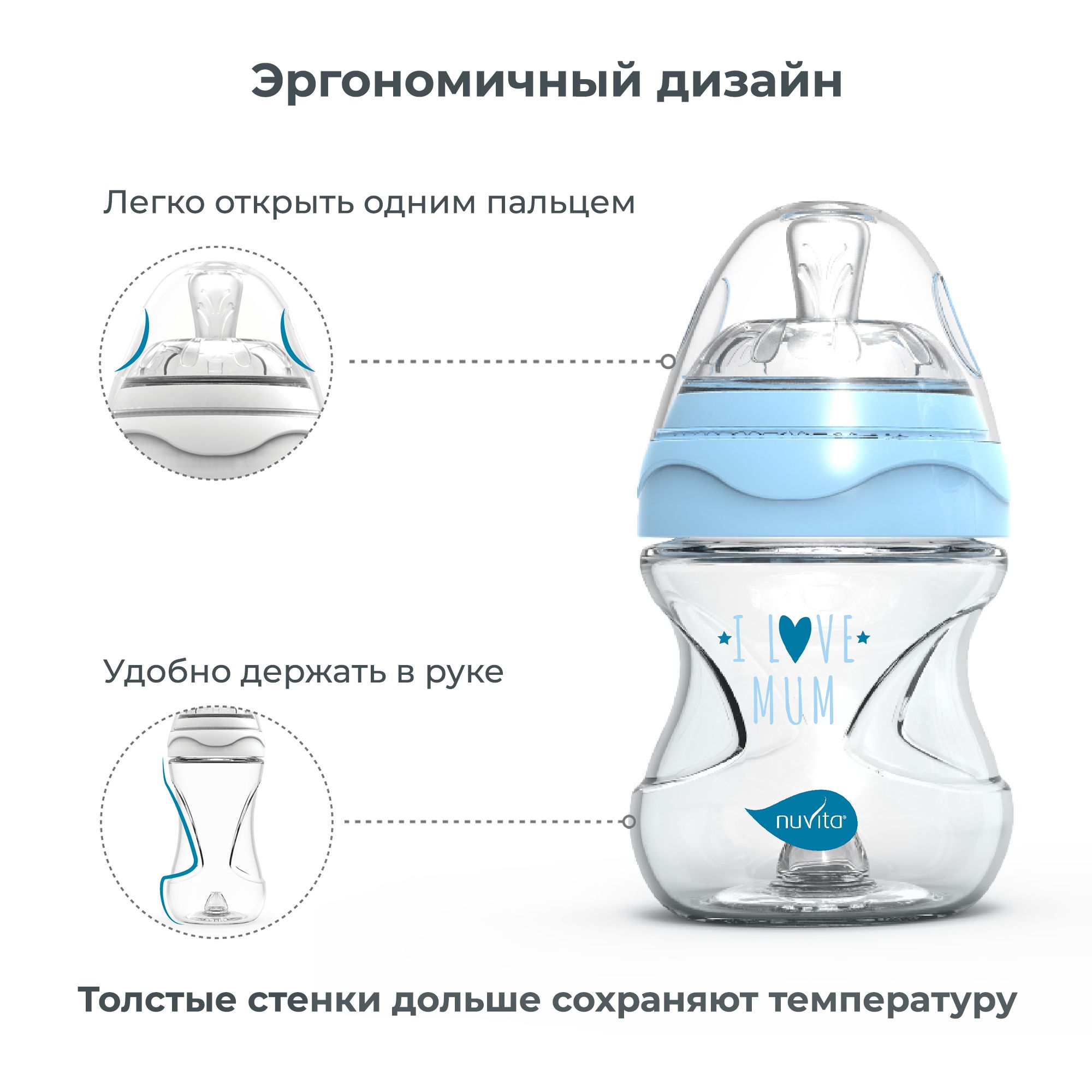 Бутылочка Nuvita Anti-Colic 140 мл - фото 7