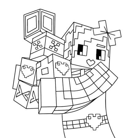 Книга Я люблю раскрашивать в стиле Minecraft
