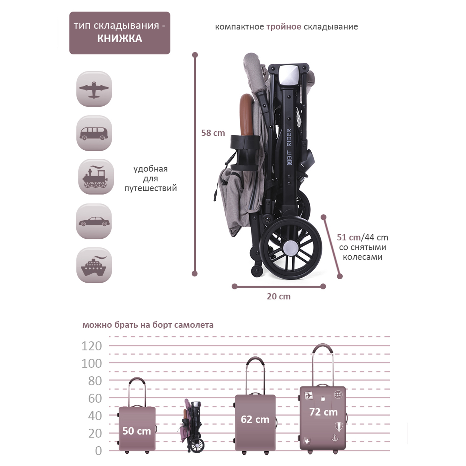 Коляска прогулочная BabyCare Q'bit бежевый бежевый - фото 3