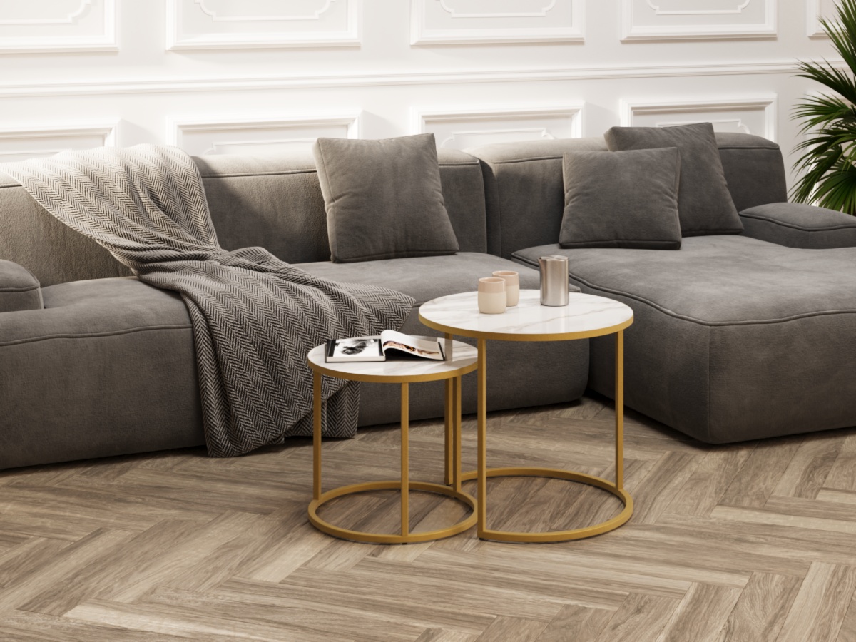 Стол журнальный SLINE Верона керамогранит 40/50 белый глянец - фото 3