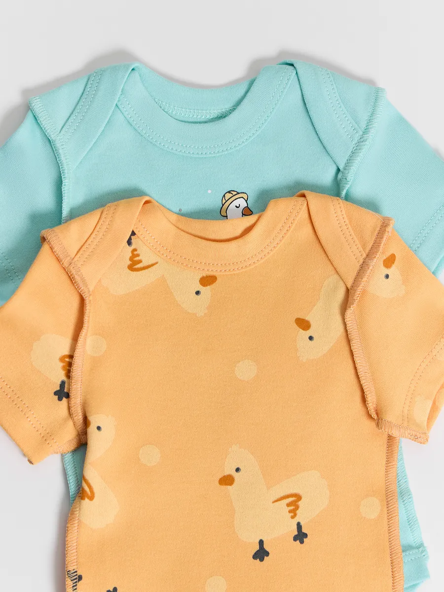 Боди 2 шт Mark Formelle (Марк Формэль) 13015-2/уточки на оранжевом +бирюзово -голубой - фото 14