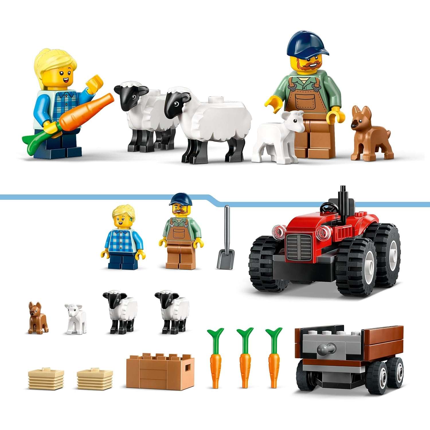 Конструктор LEGO City Фермерский трактор с прицепом блочный - фото 5