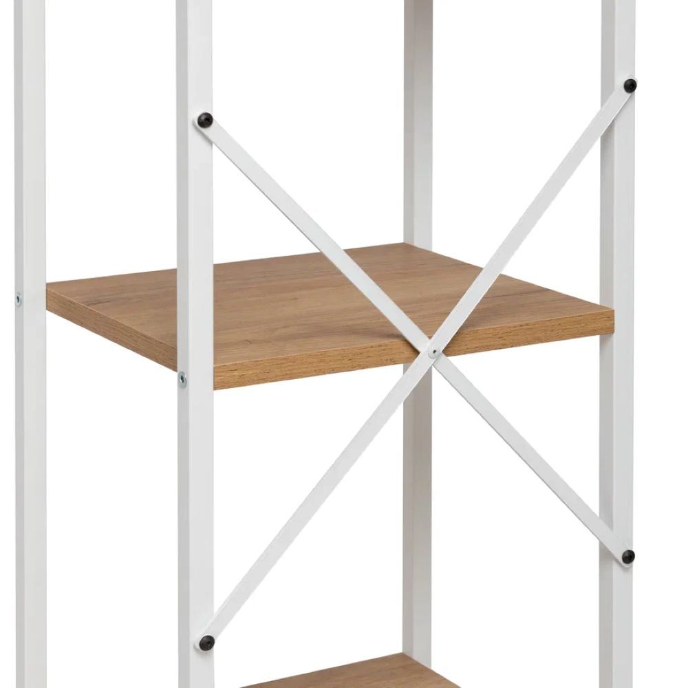 Стеллаж Leset Стилвуд 15 узкий 5 полок Белый/Дуб крафт золотой - фото 8