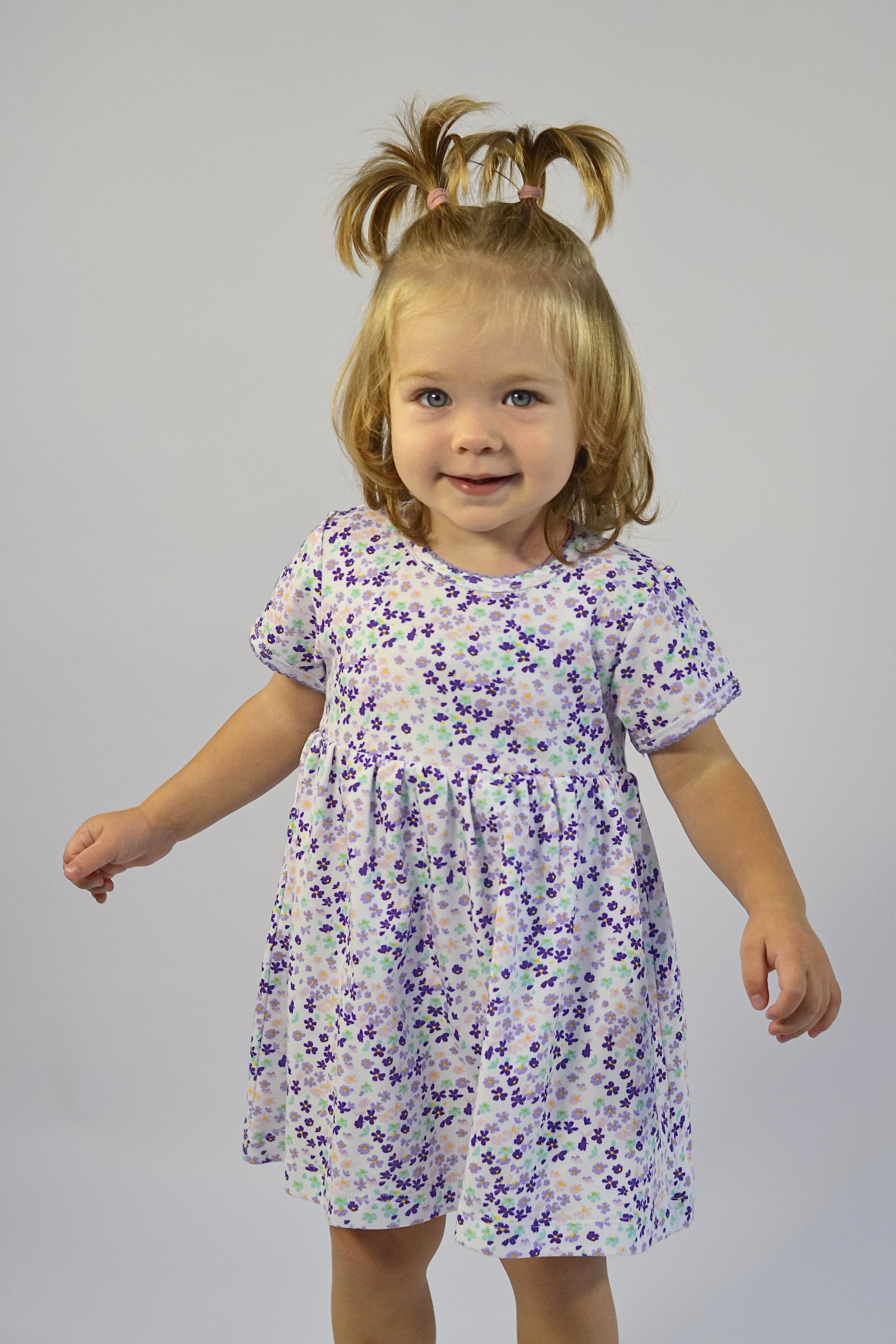 Боди-платье с повязкой на голову Шустрая пчелка 701002Кроше/Цветочки - фото 1