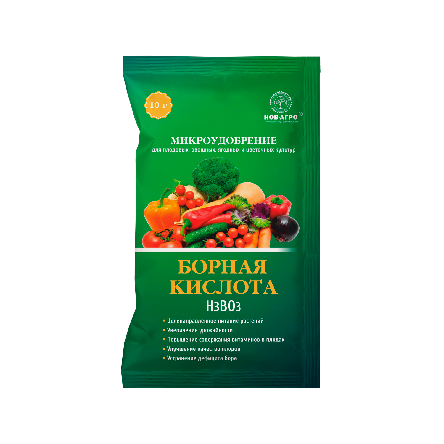 Борная кислота НОВ-АГРО 10г - фото 1