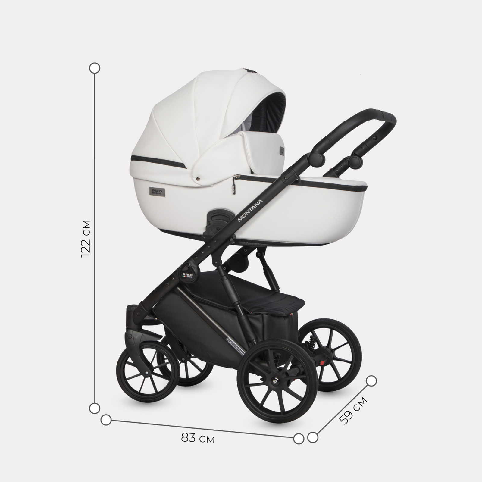 Коляска 3в1 Riko Basic Montana Ecco белый - фото 2