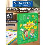 Портфолио школьника Brauberg папка А4 на молнии 8 вкладышей