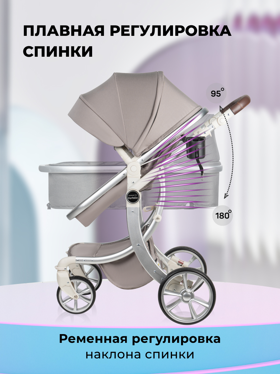 Коляска трансформер Aimile Original New Pearl бежевый - фото 4