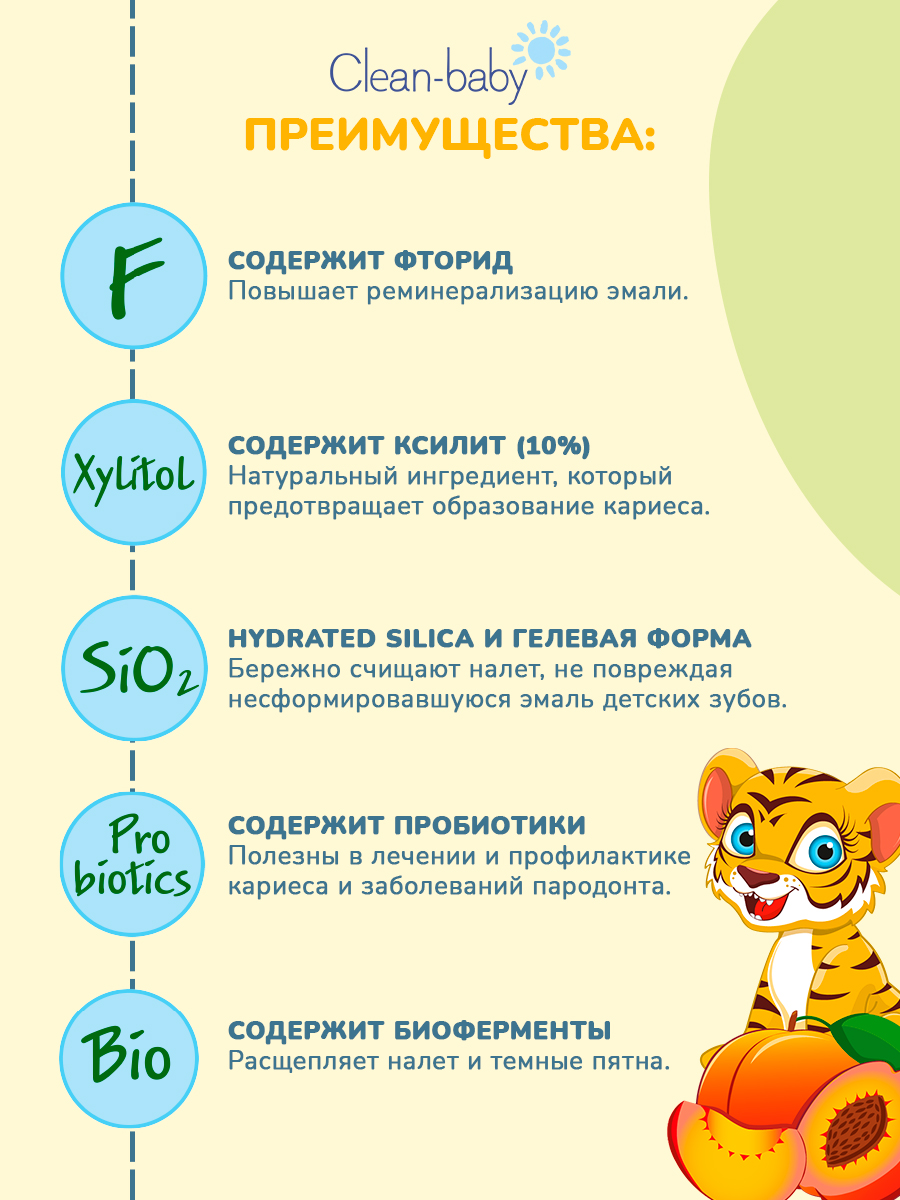 Зубная паста Clean-baby с фтором - фото 2