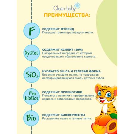 Зубная паста Clean-baby с фтором