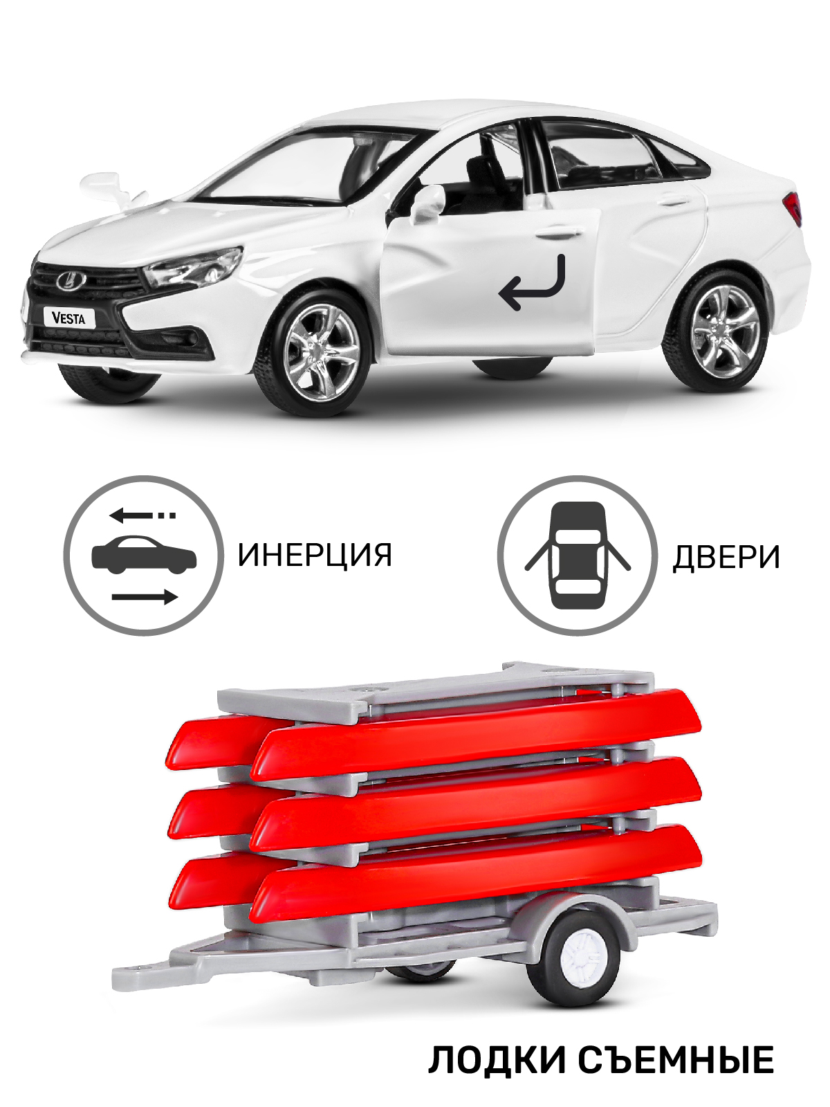 Автомобиль АВТОпанорама LADA Vesta 1:43 JB1251623 - фото 2