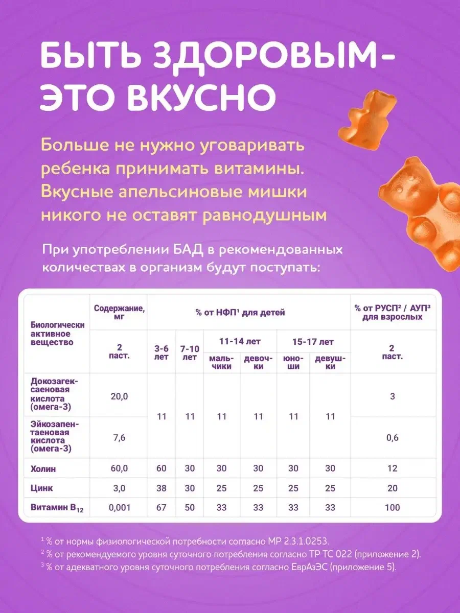 Витамины для детей EVINWAVE Омега-3 - фото 4