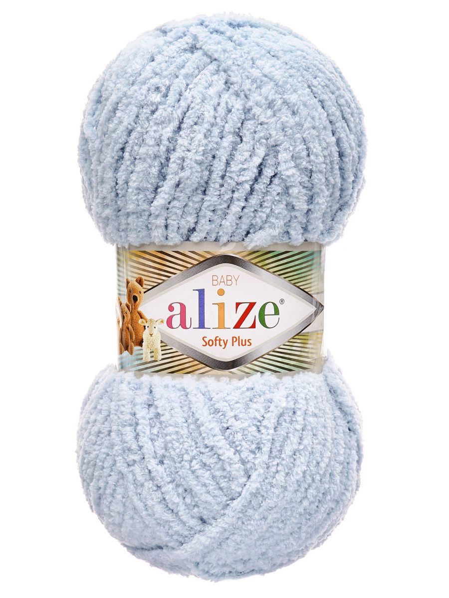 Пряжа для вязания Alize softy plus 100 г 120 м микрополиэстер мягкая плюшевая 500 светло-серый 5 мотков - фото 4