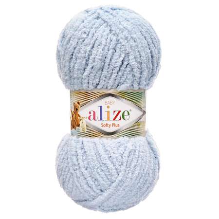 Пряжа для вязания Alize softy plus 100 г 120 м микрополиэстер мягкая плюшевая 500 светло-серый 5 мотков