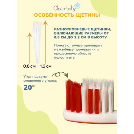 Зубная щетка классическая Clean-baby от 3 лет 2 шт.