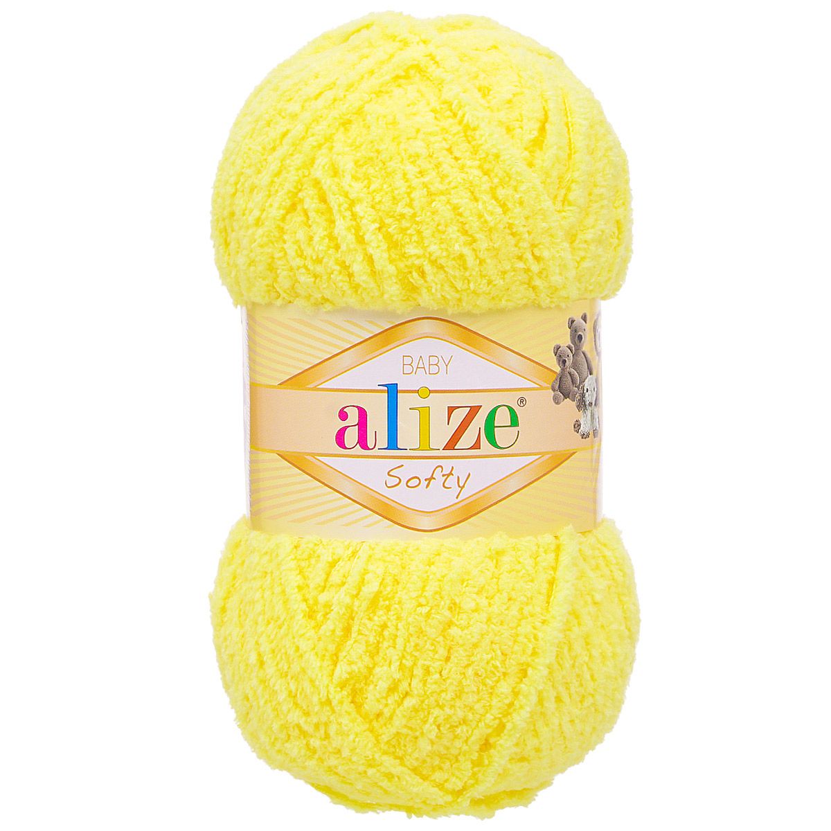 Пряжа для вязания Alize softy 50 гр 115 м микрополиэстер мягкая фантазийная 187 лимон 5 мотков - фото 4