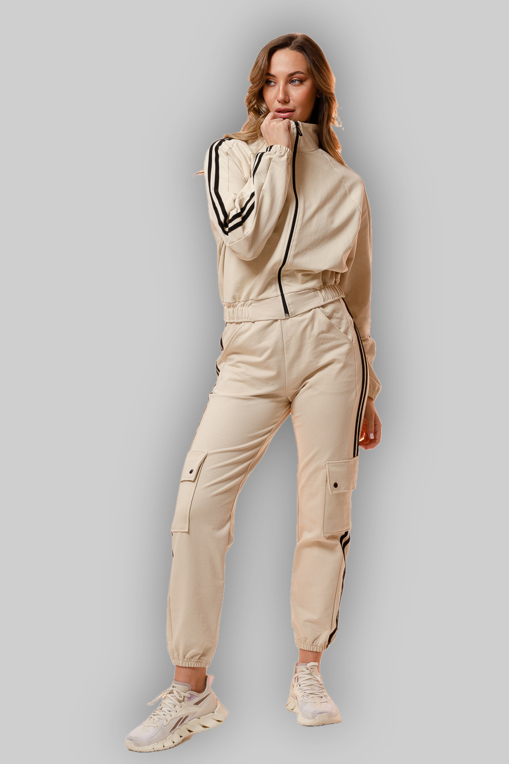 Костюм Натали Суслова 7395 молочно-серый - фото 1