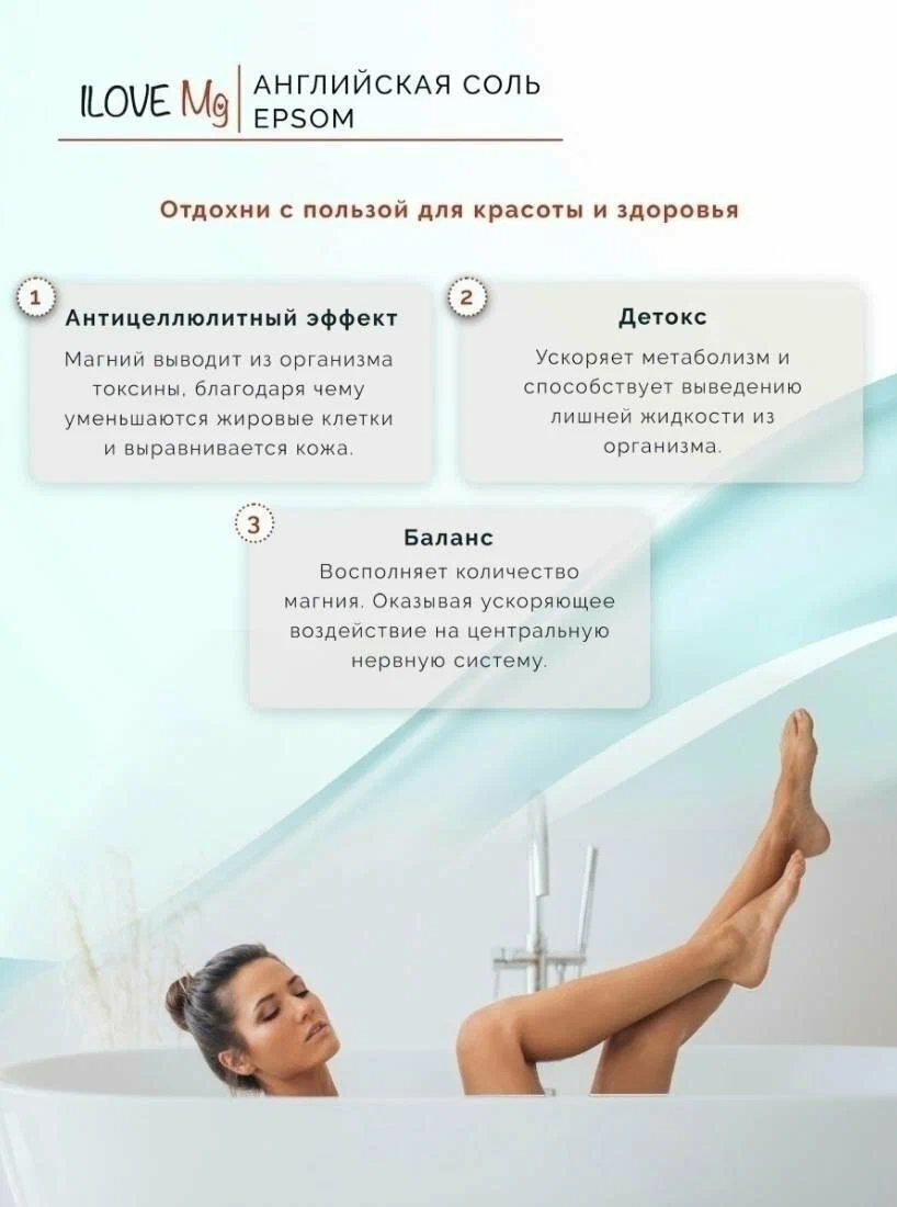 Соль для ванн ILOVE MG Антицеллюлитная 1 шт. - фото 4