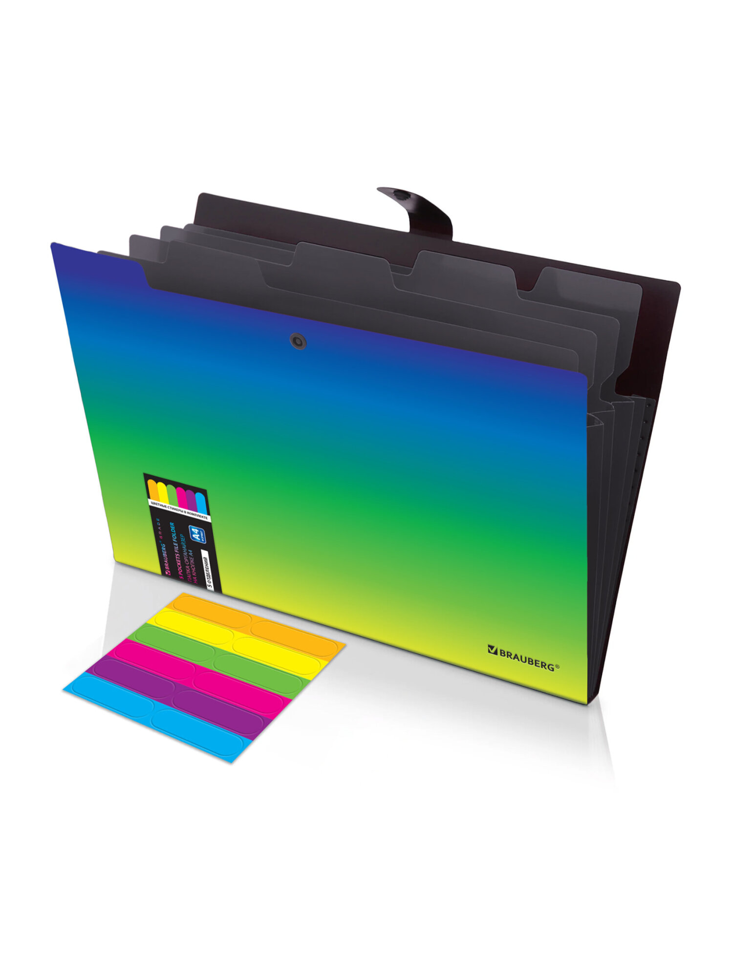 Папка-органайзер Brauberg зелено-голубой градиент А4 - фото 2