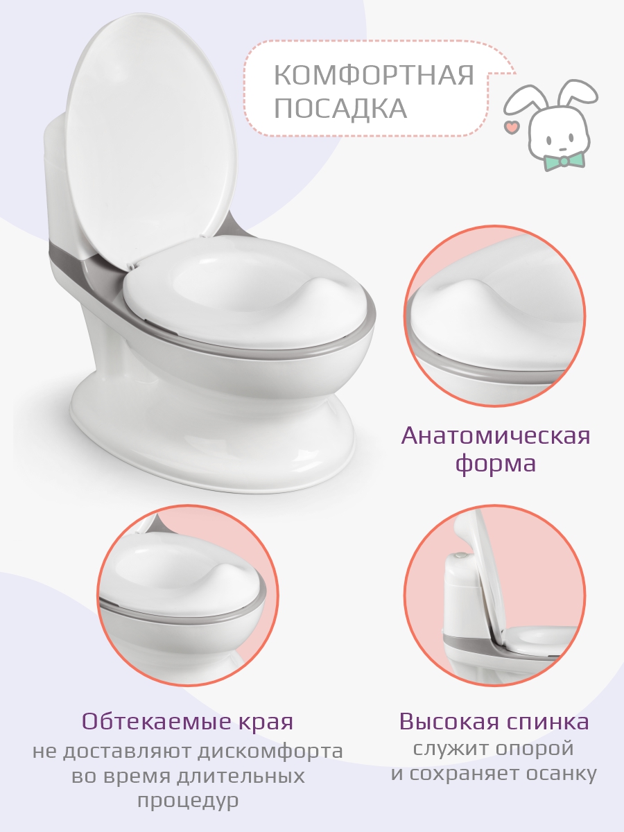 Горшок KidWick Hippo музыкальный серый - фото 2