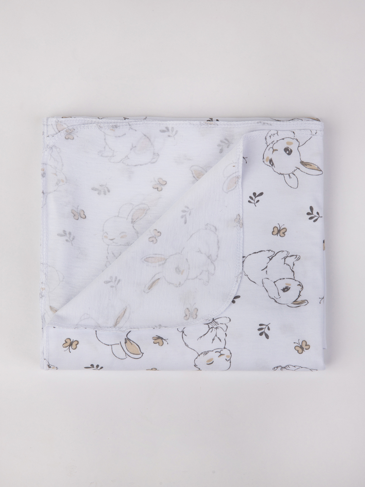 Пелёнка inlovery Зайчики/сердца трикотаж 90х120 см 2 шт. - фото 16