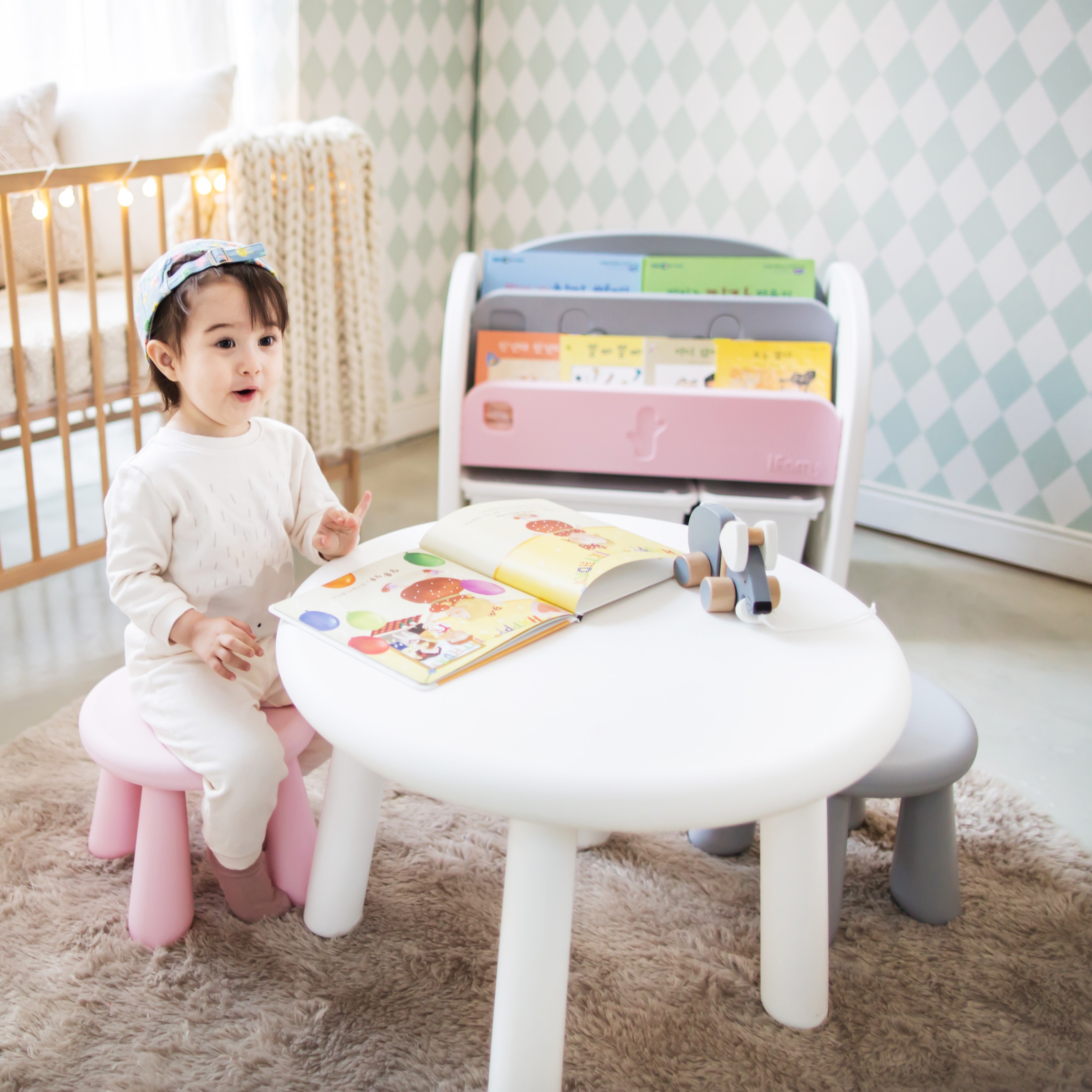 Стеллаж Ifam для игрушек и книг Easy Doing розовый - фото 3