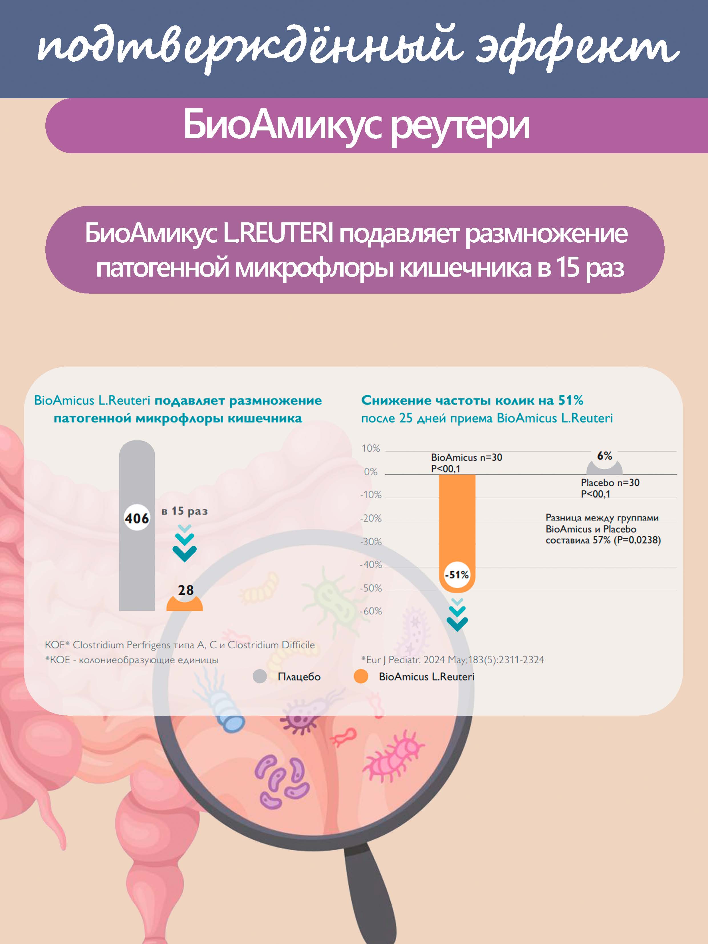 Лактобактерии Реутери с Д3 BioAmicus В каплях с рождения 10 мл - фото 7
