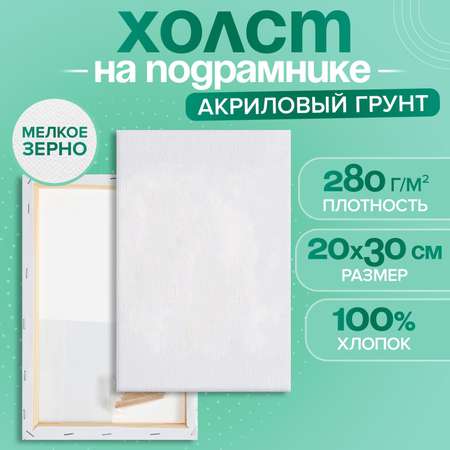 Холст Calligrata на подрамнике хлопок 100% акрил грунт 1,6*20*30 см