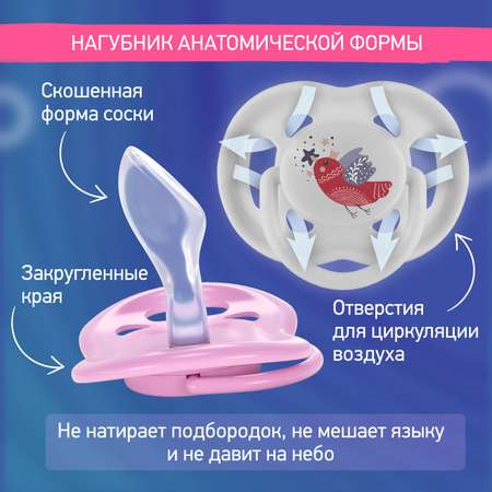 Пустышка ROXY-KIDS силикон от 0 мес. 2 шт.
