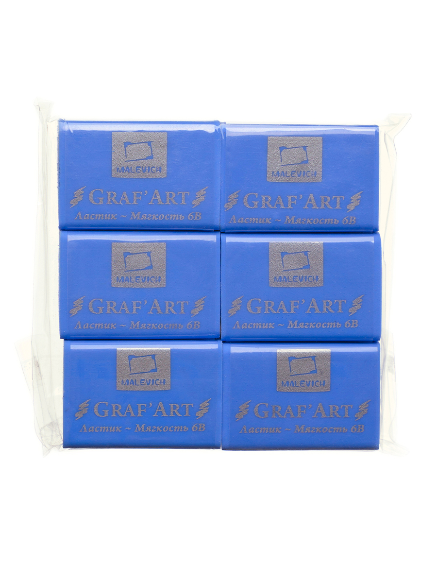 Ластик Малевичъ Пастельный Голубой 6 шт. - фото 7
