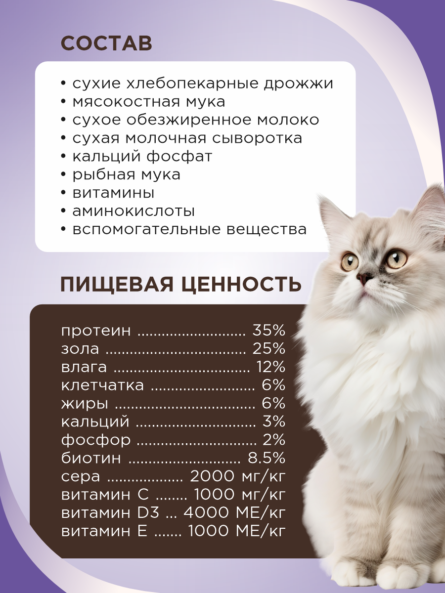 Полезное лакомство для кошек GOODR CAT в период линьки 90 таб. - фото 8