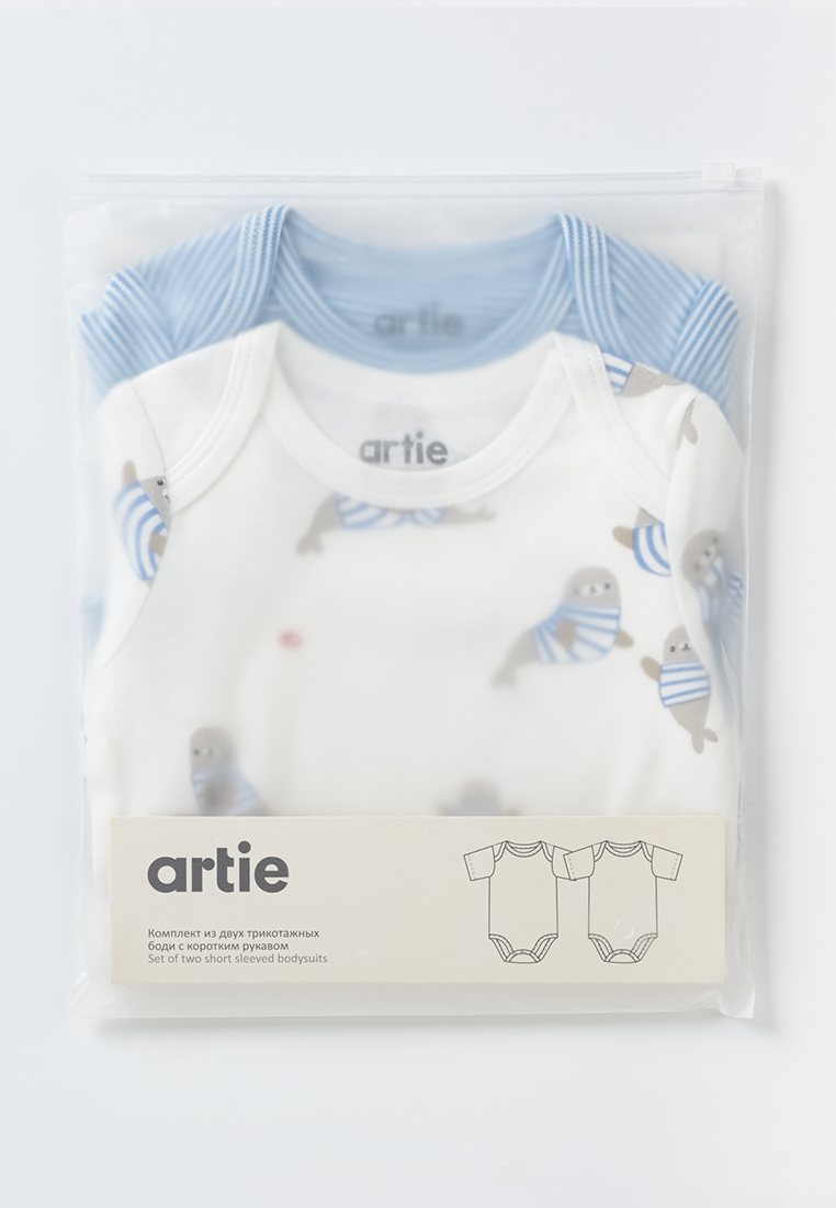 Боди 2 шт artie S25B19BK2-1485M/Белый-синий - фото 5