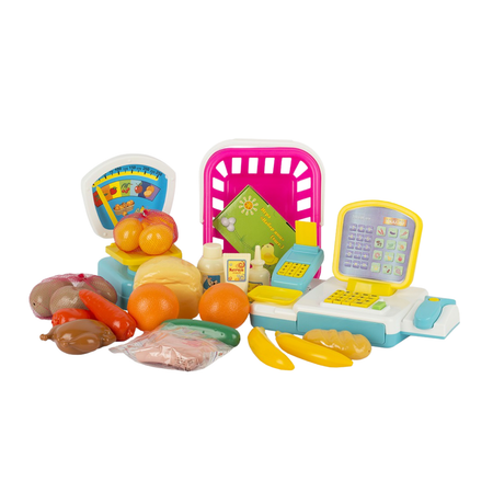 Игровой набор СТРОМ тележки и корзинки, продукты, касса