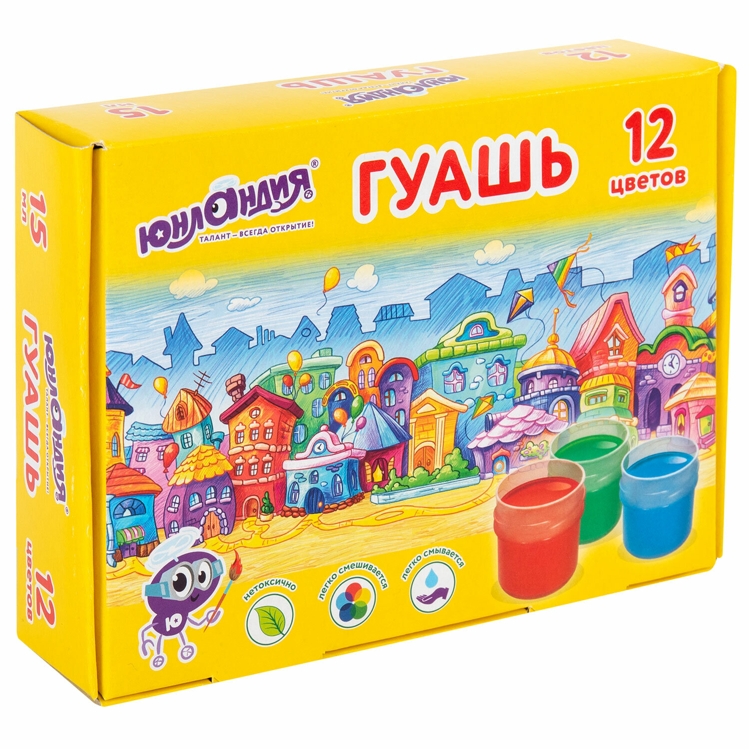 Краски гуашь Юнландия 12 цв. - фото 2