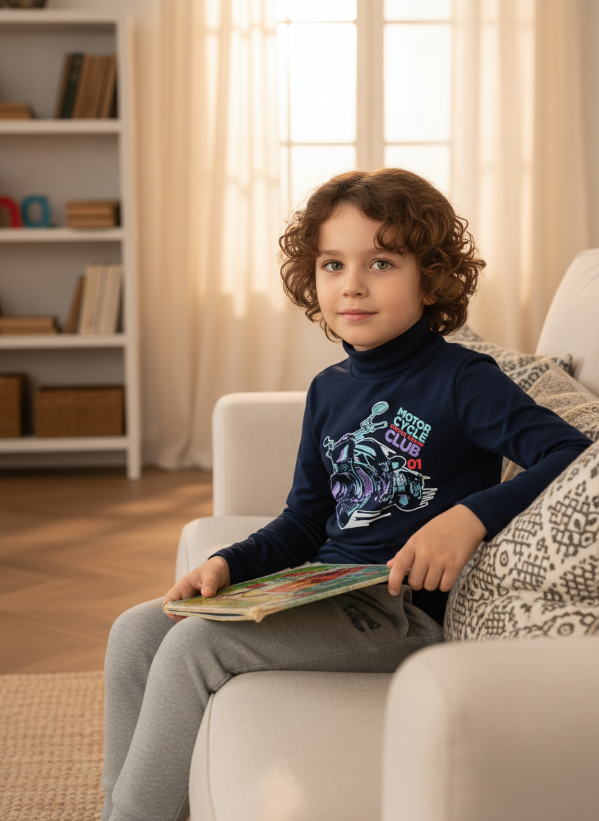 Водолазка Утенок 645п темно-синий мото - фото 4