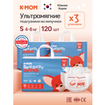 Подгузники K-MOM Premium Care ультратонкие S (4-8 кг) 120 шт.