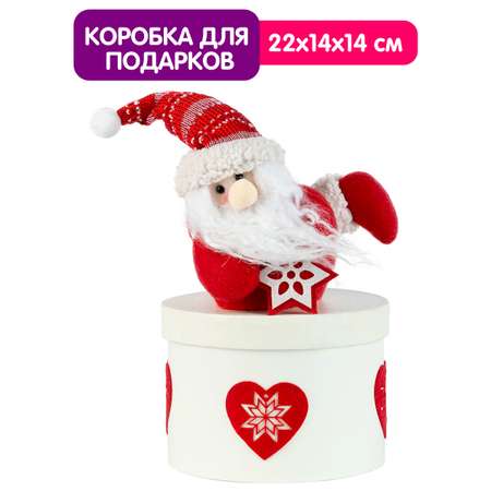 Подарочная коробка Bebelot Новогодняя коробка для сладостей Дед мороз или снеговик 14х14х22 см