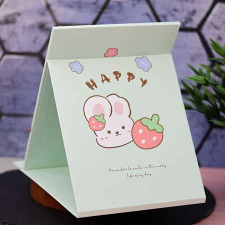 Зеркало настольное для макияжа iLikeGift Happy bunny green