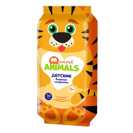 Влажные салфетки Smart Animals 50 шт.