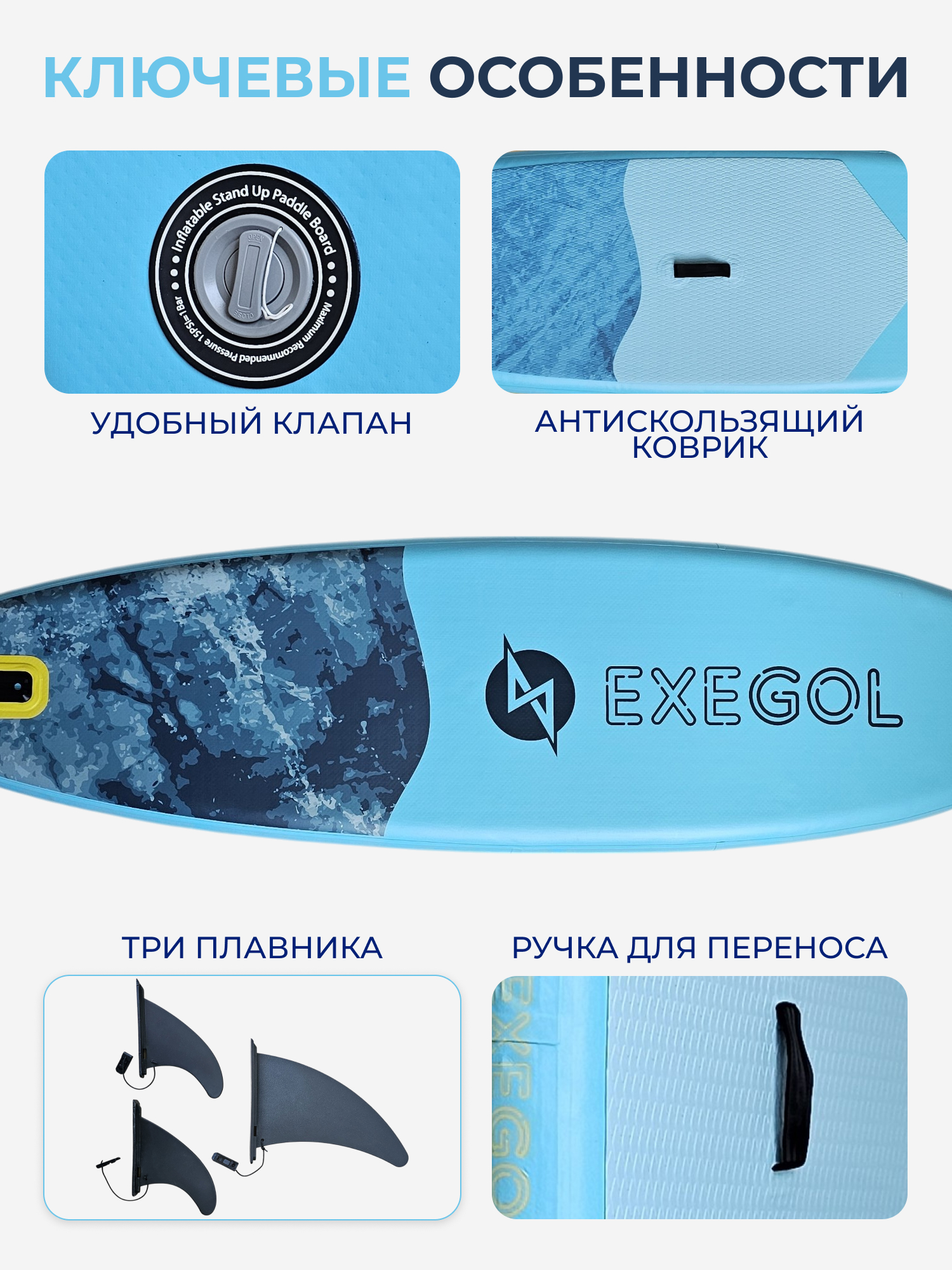 Сапборд EXEGOL Волна 305, SUPEXWAVE305 - фото 3
